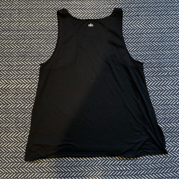 Black Alo tank with wide netting on back of shoulders - Picture 2 of 3